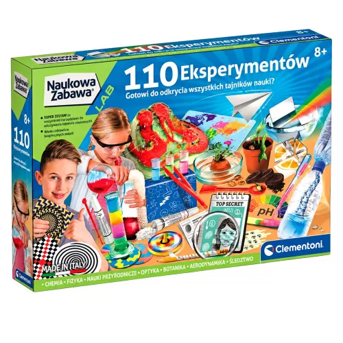 Tudományos móka 110 kísérlet lengyel nyelven Clementoni 50720