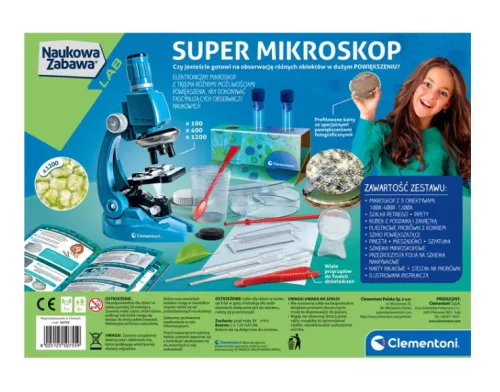 Tudományos szórakoztató készlet szuper mikroszkóp Clementoni 50755