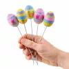 Húsvéti tojások dróton, sárgarépa tulipán dekoráció, színes 6 db