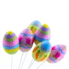 Húsvéti tojások dróton, sárgarépa tulipán dekoráció, színes 6 db