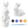Set zum Bemalen von Styropordekorationen, 4 Hasen, Pinsel