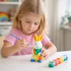 Húsvéti szett hungarocell tojások 3 db nyuszi figura festékek