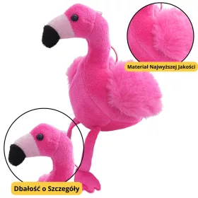  Flamingo plüss kulcstartó bolyhos dekoráció rózsaszín 12cm
