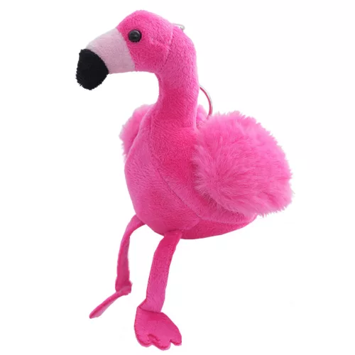 Flamingo plüss kulcstartó bolyhos dekoráció rózsaszín 12cm