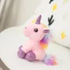 Plüss Unikornis Kulcstartó Fém Karika Rózsaszín 12cm