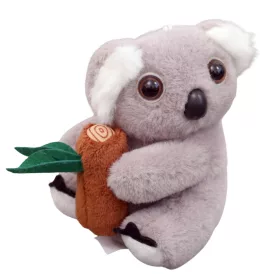   Plüss Koala Kulcstartó Ággal Szürke Karabinerrel Arany 12cm