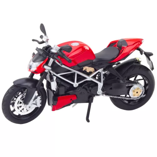 Sport Motorkerékpár Fém Lámpák Hangok Ezüst Elements Piros 1:12