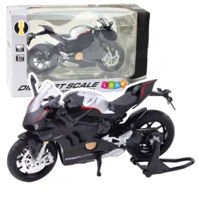   Sport Motorkerékpár Fém Lámpák Hangok Ezüst Elements Fekete V4 1:12