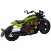 Motorkerékpár Chopper Fém Világítás Hangok Fekete Zöld Elemek 1:12
