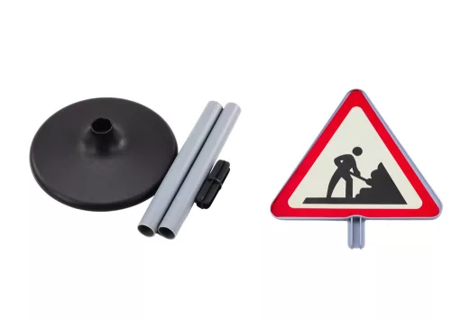 Nagy útépítési figyelmeztető tábla, oktató jellegű, 70 cm