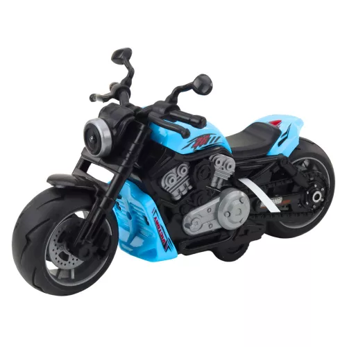 Elemmel működő játék motorkerékpár fényekkel és hangokkal, kék