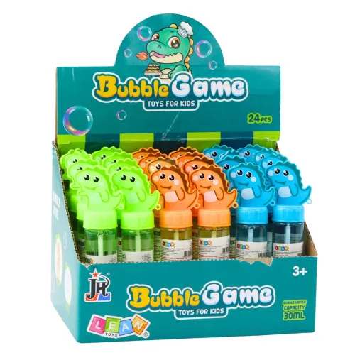 Dinoszaurusz szappanbuborékok 3 lyukú mix színek 30ml