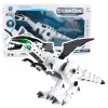 Elemmel működő dinoszaurusz robot mozgatható szárnyakkal, fényekkel, hanggal, fehér