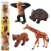 Mini figura készlet Vadállatok Csimpánz Zsiráf 6-9cm 4db