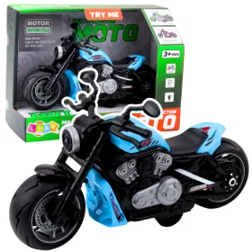   Elemmel működő játék motorkerékpár motor lámpák kéken szólnak