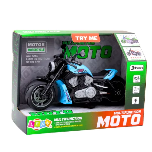 Elemmel működő játék motorkerékpár motor lámpák kéken szólnak