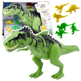   Dinoszaurusz szett kis figurákkal, mozgó hangokkal, zöld színben
