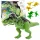 Dinoszaurusz szett kis figurákkal, mozgó hangokkal, zöld színben