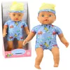 Baby Doll Kék Ruhák Mintás Kalap Fülekkel 31cm
