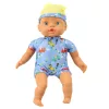 Baby Doll Kék Ruhák Mintás Kalap Fülekkel 31cm
