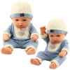 Baby Doll kék kötött ruhában sapkával