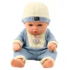 Baby Doll kék kötött ruhában sapkával