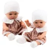 Baby Doll bézs színű ruha, sapka és gallér, zokni