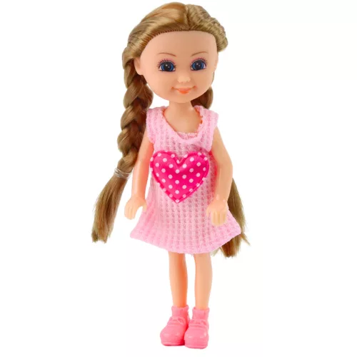 Mini baba kiegészítőkkel, cica babakocsi, rózsaszín babakészlet