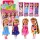Mini baba hosszú hajjal és ruhával 15 cm-es mix