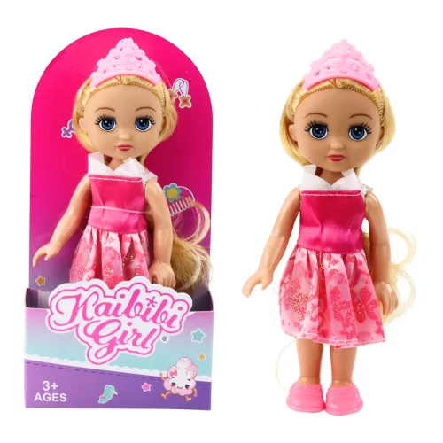 Mini Hercegnő Baba Koronával Díszített Ruha 17cm Mix