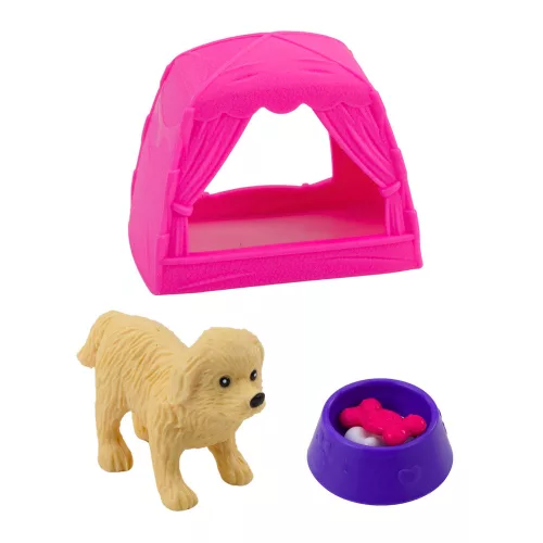 Mini baba szett kutyával, sátorral és kiegészítőkkel