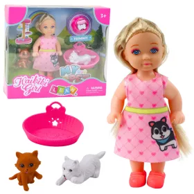   Mini baba szett kutya- és cicaággyal, valamint etetőtállal