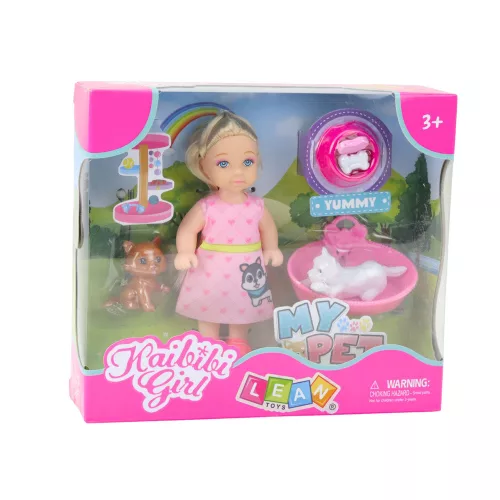 Mini baba szett kutya- és cicaággyal, valamint etetőtállal