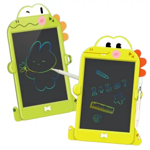LCD írótábla dinoszauruszos toll zöld