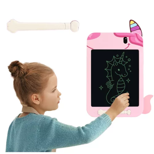 Jelölő, rajztábla, LCD íróceruza, egyszarvú, rózsaszín
