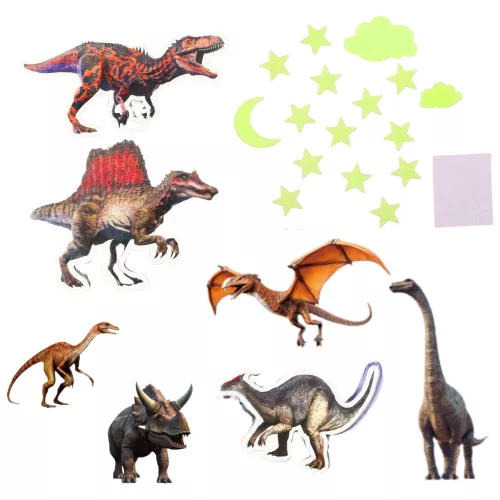 Fluoreszkáló dinoszaurusz csillagok világító fali matricák