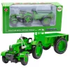 Fém mezőgazdasági traktor utánfutóval zöld 1:18