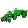 Fém mezőgazdasági traktor utánfutóval zöld 1:18