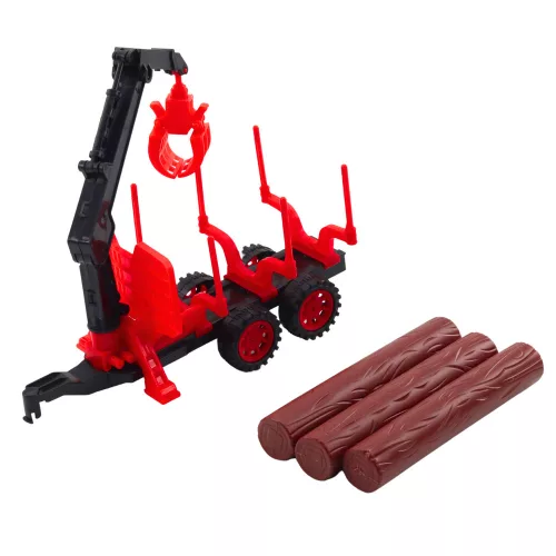 Mezőgazdasági traktor HDS pótkocsival rönkök szállításához