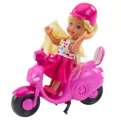 Mini baba szett baba roller sisak rózsaszín