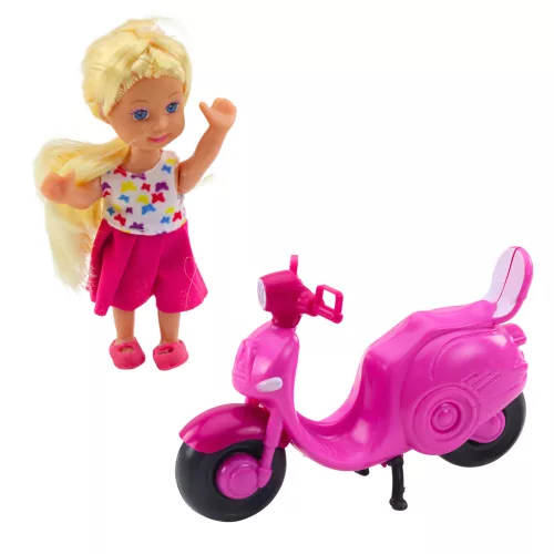 Mini baba szett baba roller sisak rózsaszín