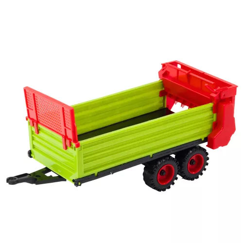 Traktor pótkocsival, dörzshajtás, nyitható motorháztető, ajtók, zöld
