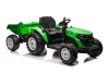 HC-306 akkumulátoros traktor pótkocsival, világoszöld, 24V