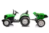 HC-306 akkumulátoros traktor pótkocsival, világoszöld, 24V