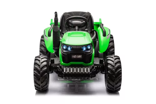 HC-306 akkumulátoros traktor pótkocsival, világoszöld, 24V