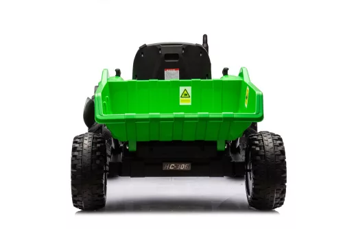 HC-306 akkumulátoros traktor pótkocsival, világoszöld, 24V