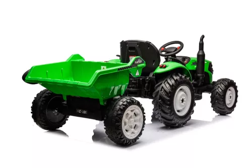 HC-306 akkumulátoros traktor pótkocsival, világoszöld, 24V