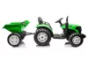 HC-306 akkumulátoros traktor pótkocsival, világoszöld, 24V