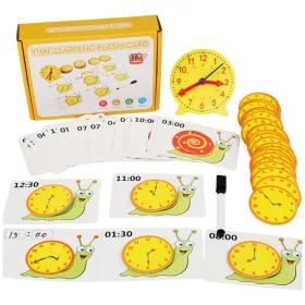   Teaching Aid Educational Learning Hours Clock Cards Dry Erase Marker
