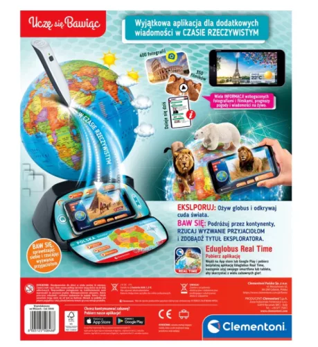 Interaktív Eduglobus Exploreglobe lengyel nyelvű Clementoni 50848